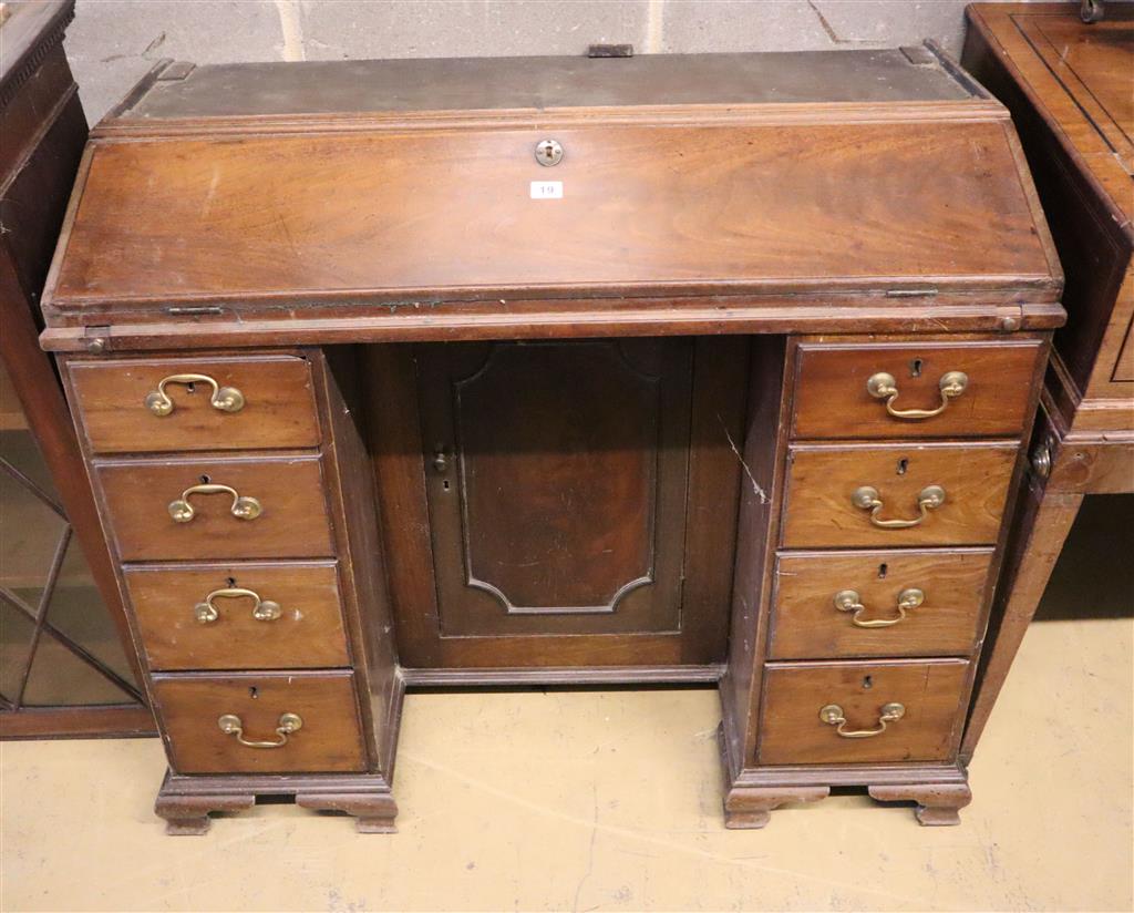 A George III style mahogany bureau bookcase, width 105cm, depth 53cm, height 178cm